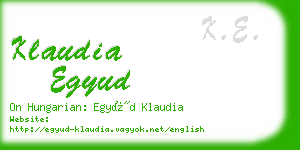 klaudia egyud business card
